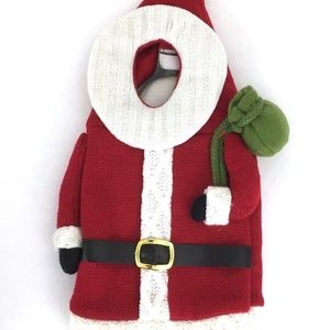 Santa Claus Wine Bottle Cover Sweater 12" x 6"